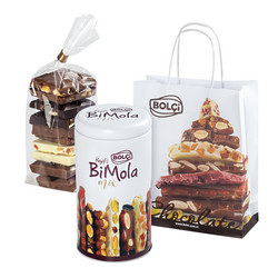 Продуктови Категории Шоколади Bolci Смесен шоколад BiMola в метална кутия 210 гр
